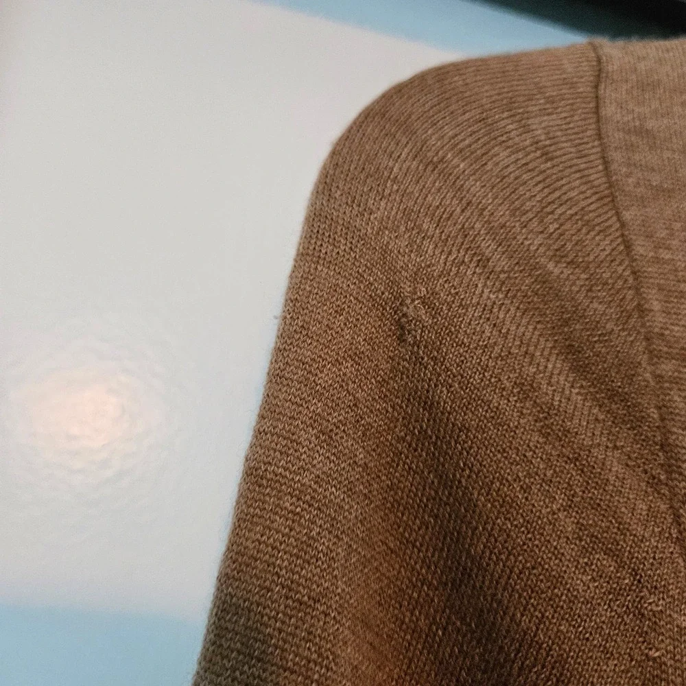 J.Crew Cardigan Womens Small Tan 100% Merino Wool Sweater Preppy Old Money